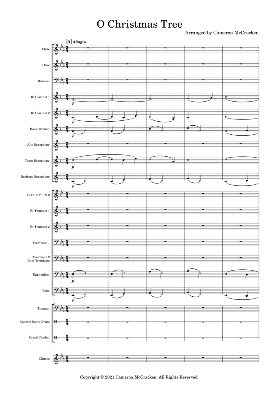O Christmas Tree Concert Band scores gallery preview page 1
