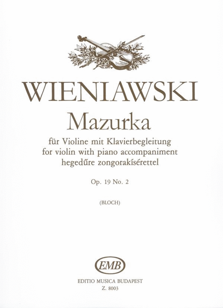 Mazurka op. 19 No. 2 fur Violine mit Klavierbegle