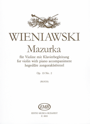 Mazurka op. 19 No. 2 für Violine mit Klavierbegle