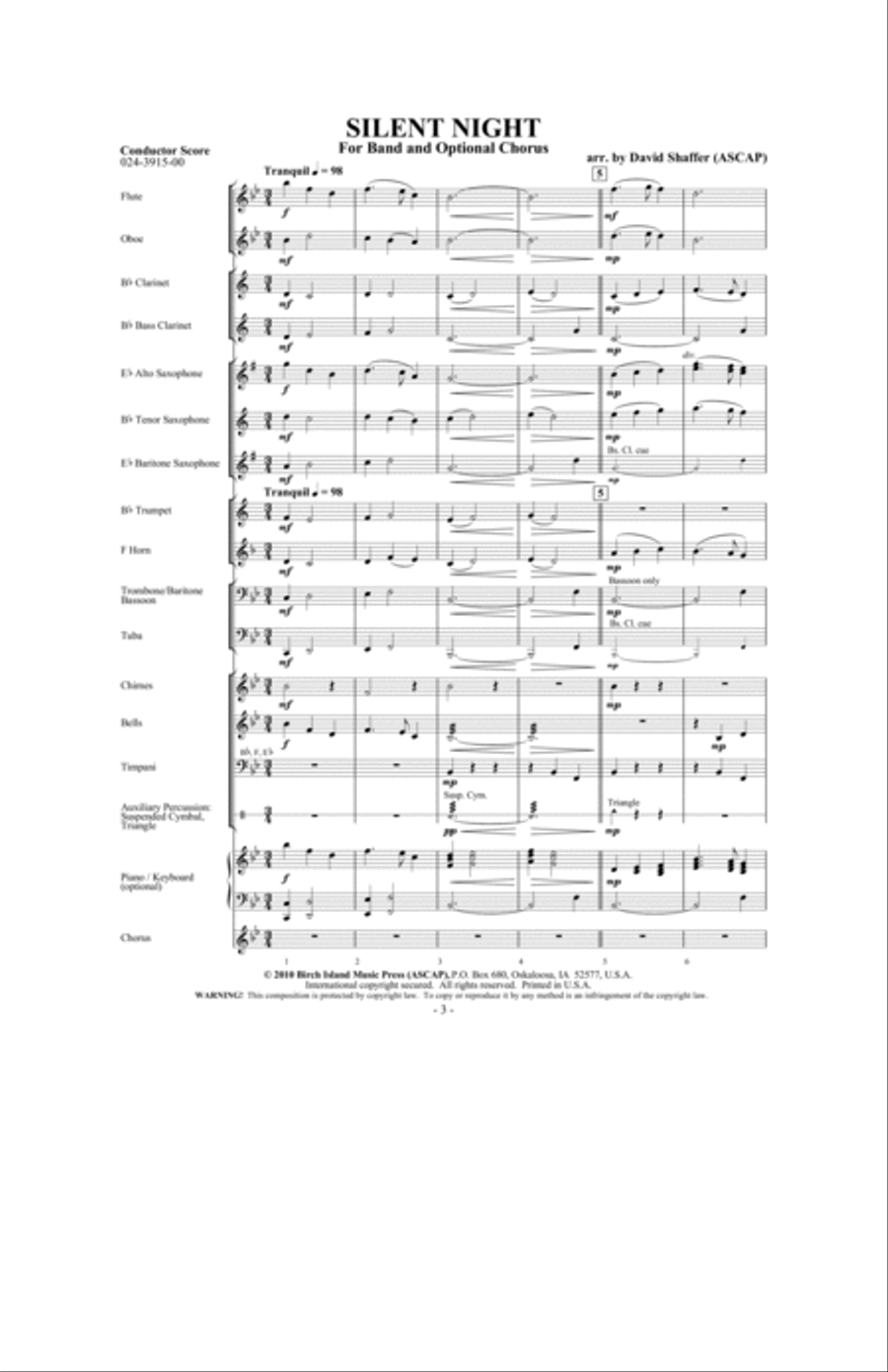 Silent Night Concert Band scores gallery preview page 2