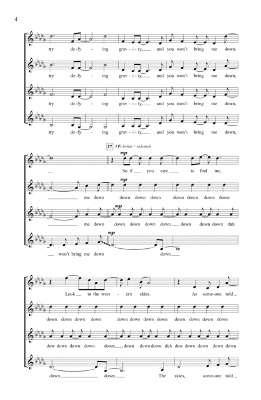 Defying Gravity (from Wicked) (arr. Deke Sharon) SSAA scores gallery preview page 3