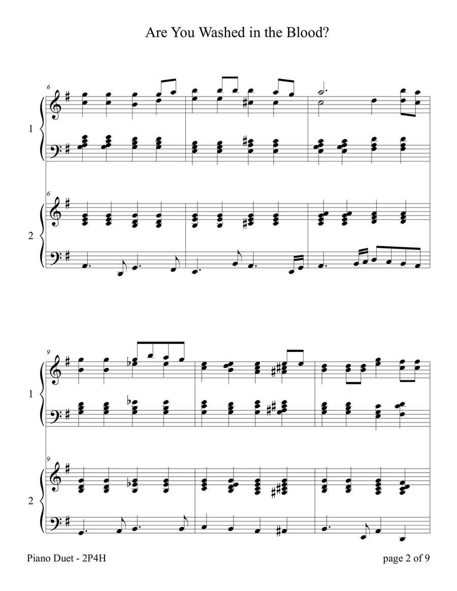 Are You Washed in the Blood? (2 Pianos, 4 Hands Duet) 2 Pianos, 4-Hands scores gallery preview page 4