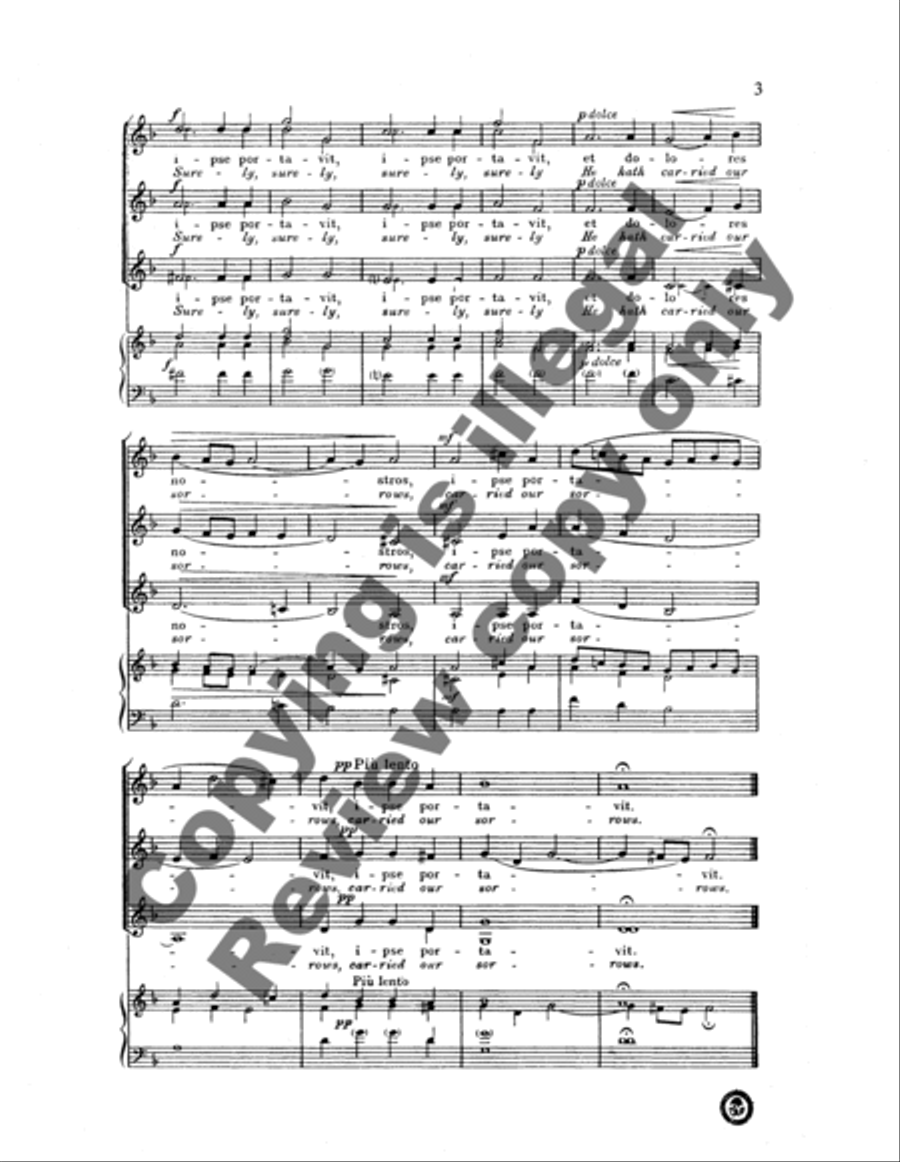 Vere languores nostros (Surely He Hath Borne Our Griefs) SSA scores gallery preview page 6