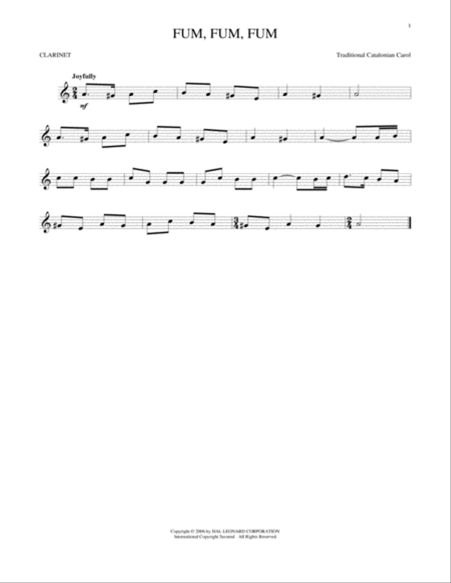 Fum Clarinet Solo scores gallery preview page 1