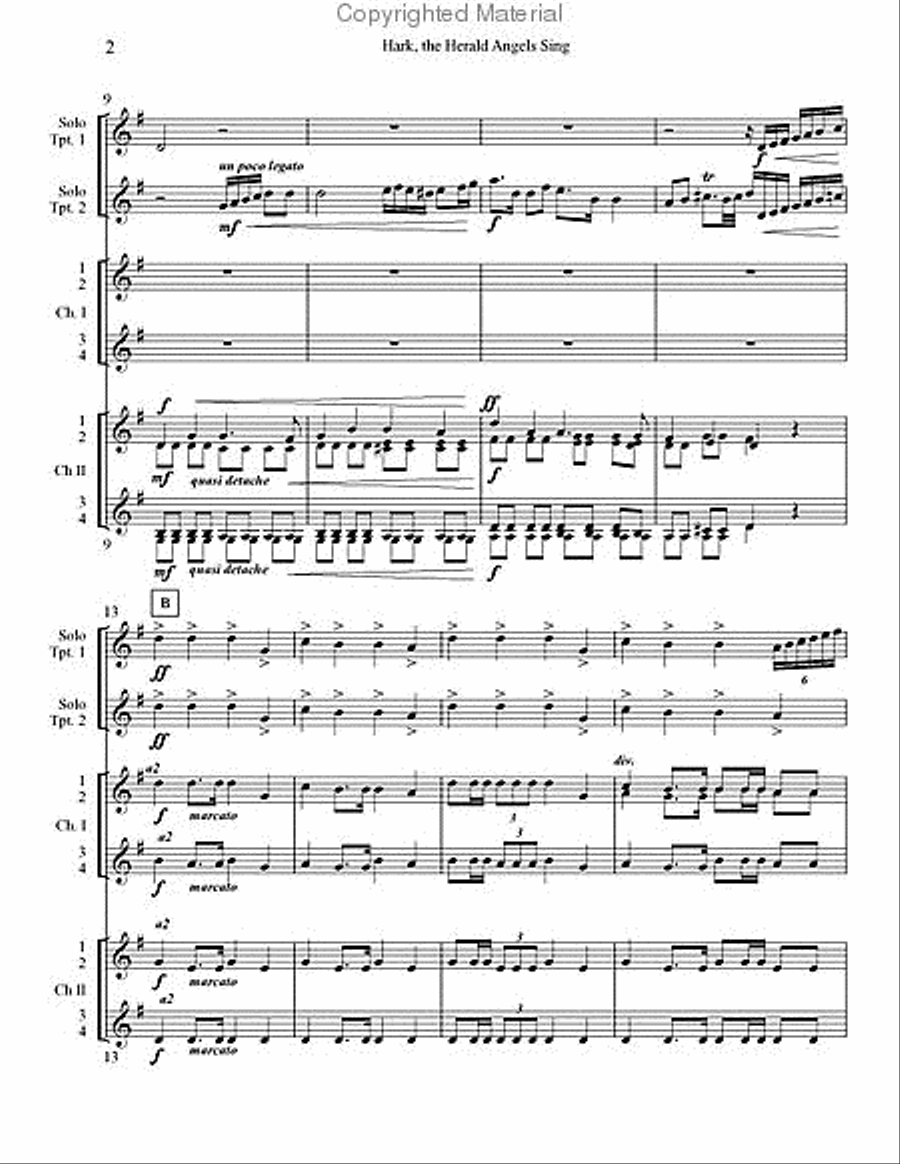 Hark, the Herald Angels Sing Brass Ensemble scores gallery preview page 3