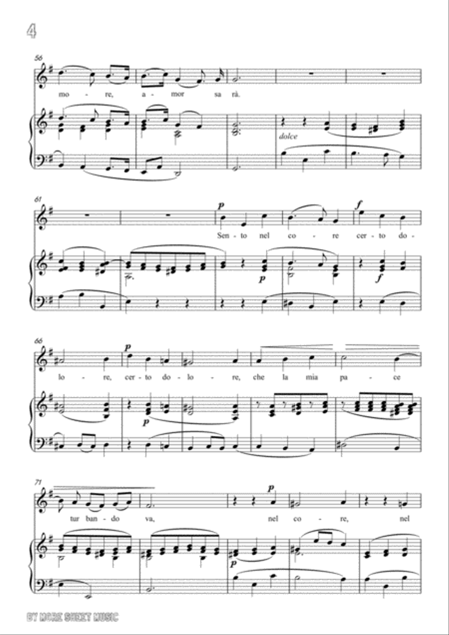 Scarlatti-Sento nel core in e minor,for Voice and Piano Voice Solo scores gallery preview page 6