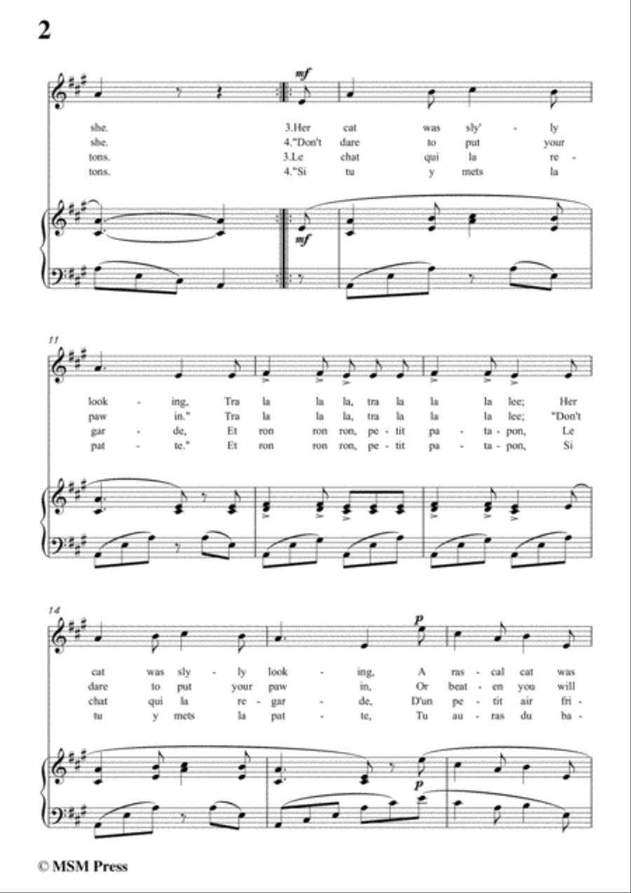 Bantock-Folksong,There was a little maiden(Il était un'bergère),in A Major,for Voice and Piano Voice Solo scores gallery preview page 4