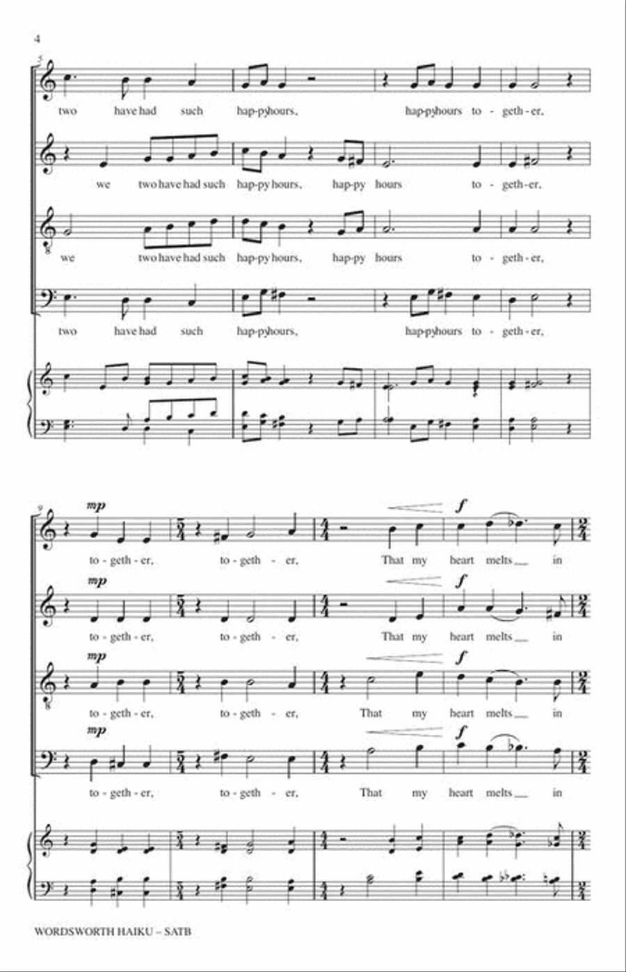 A Wordsworth Haiku 4-Part scores gallery preview page 5