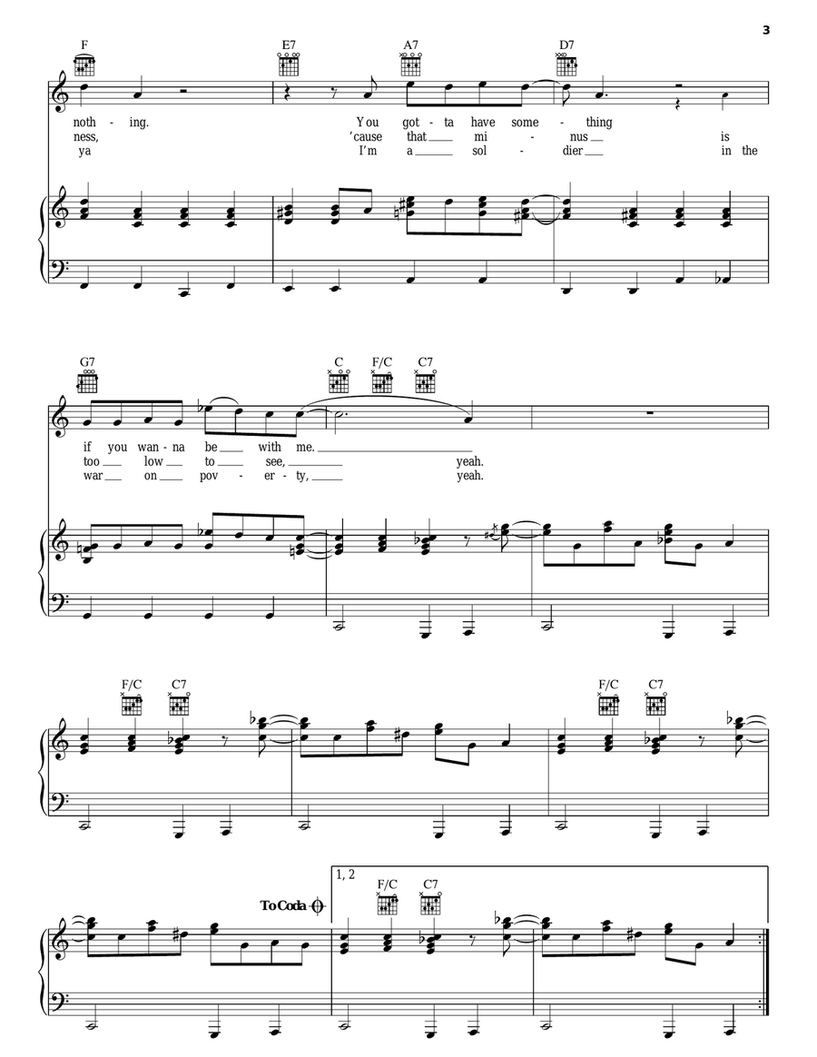 Nothing From Nothing Piano, Vocal, Guitar scores gallery preview page 3