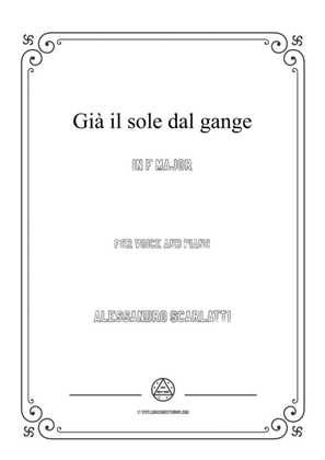 Scarlatti-Già il sole dal gange in F Major,for Voice and Piano