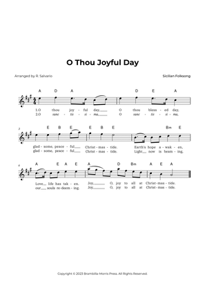 O Thou Joyful Day (Key of A Major)