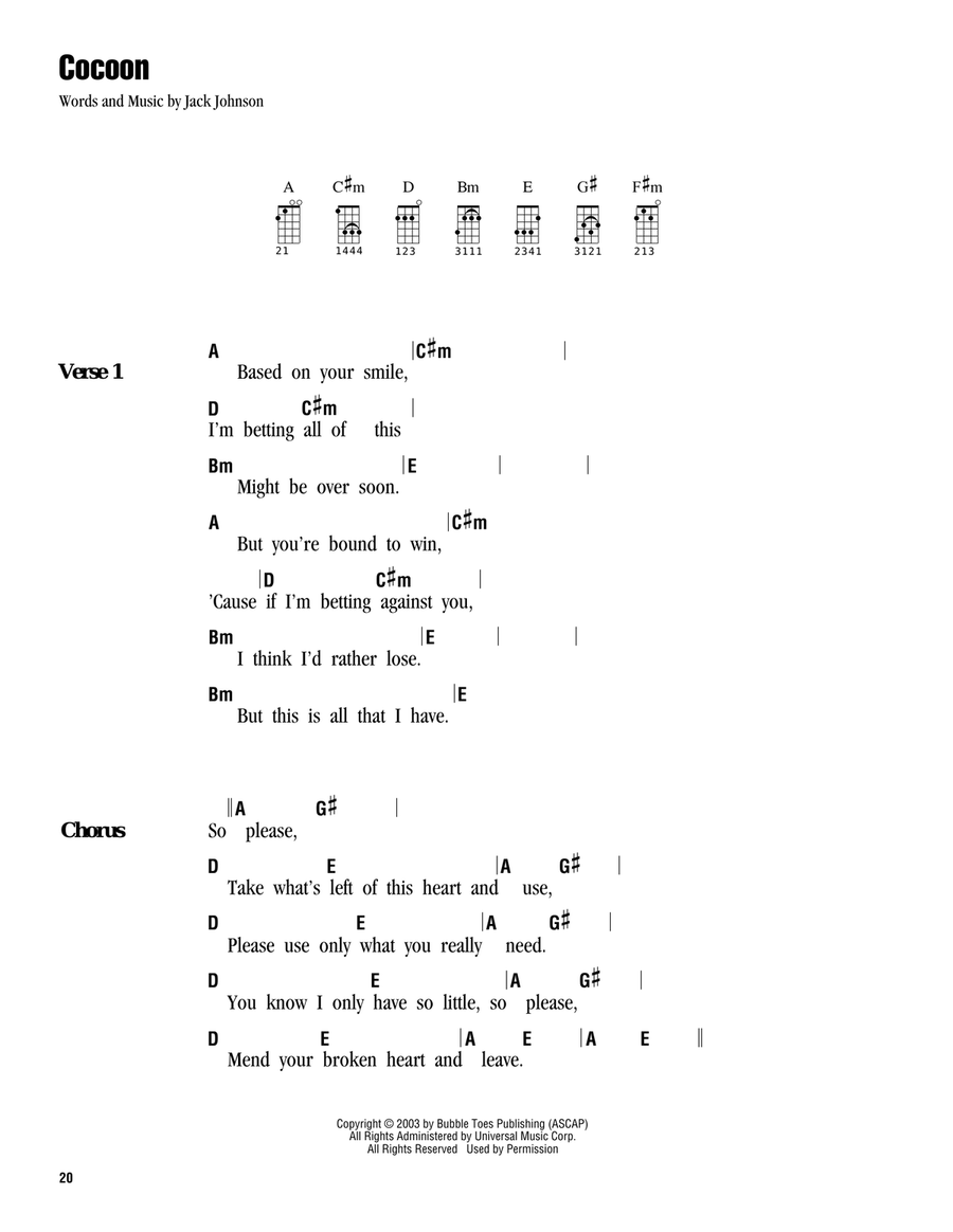 Cocoon Ukulele scores gallery preview page 1