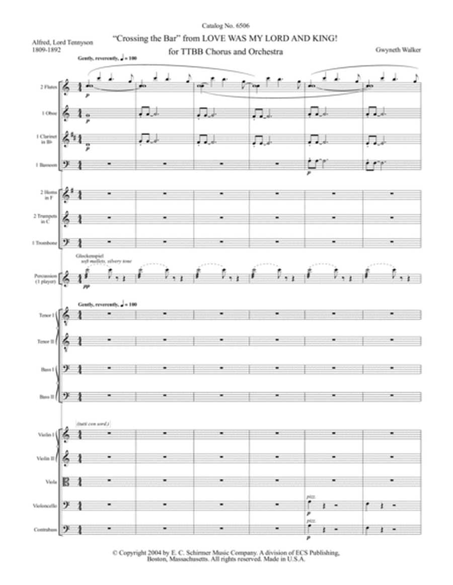 Love Was My Lord and King!: 3. Crossing the Bar (Downloadable TTBB Chamber Orchestra Score)