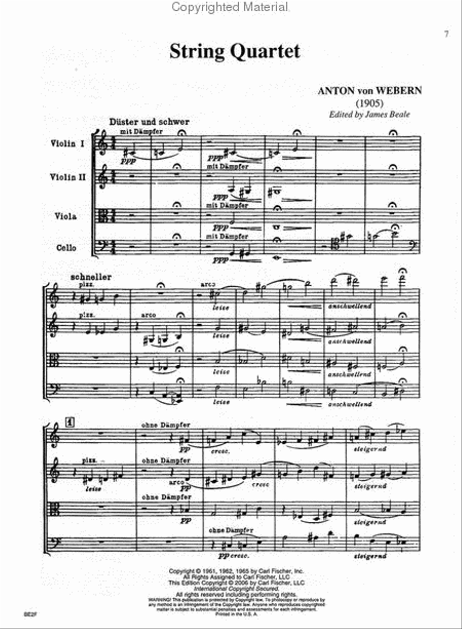 String Quartet (1905) String Quartet scores gallery preview page 2
