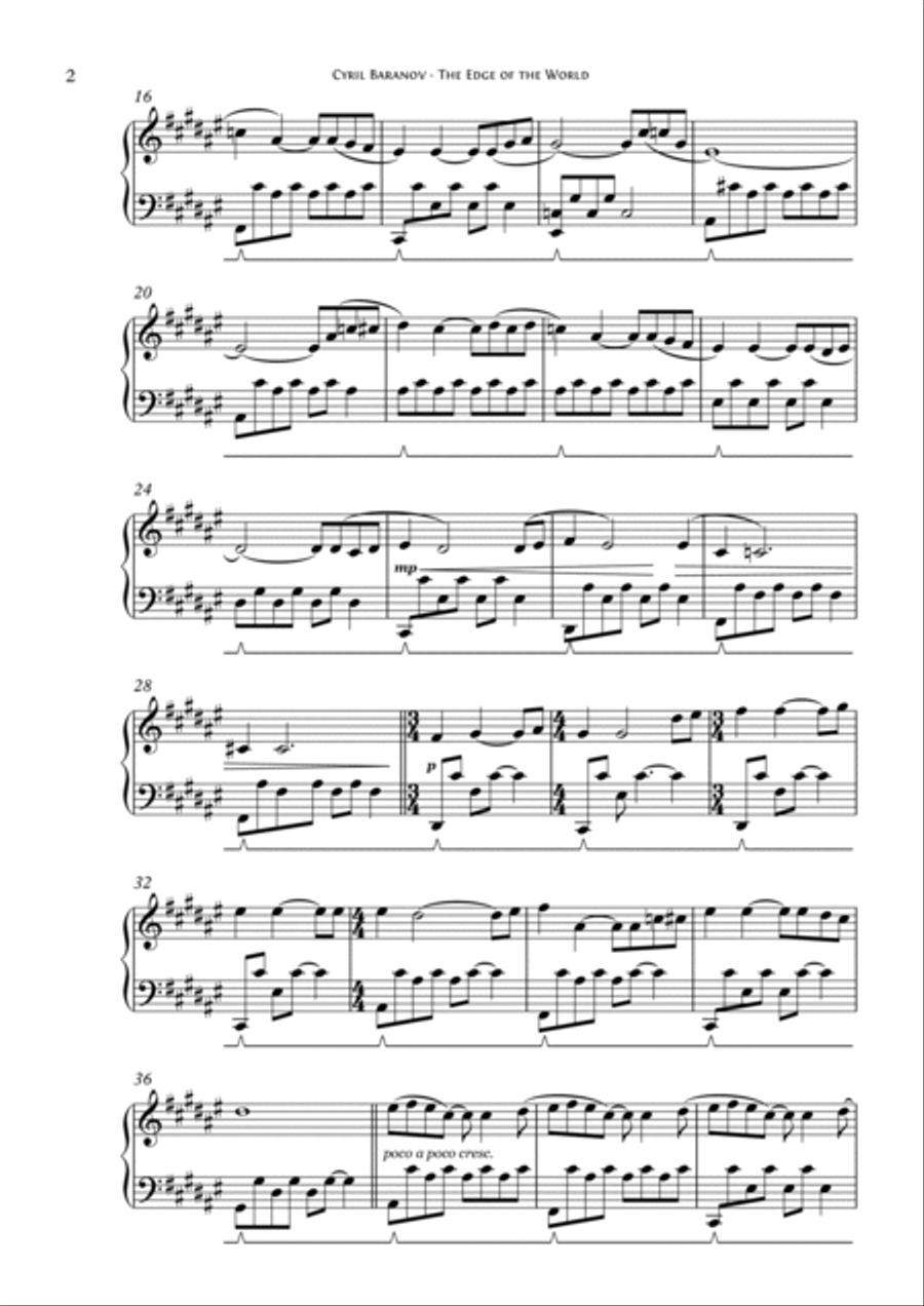 The Edge of the World Piano Solo scores gallery preview page 2