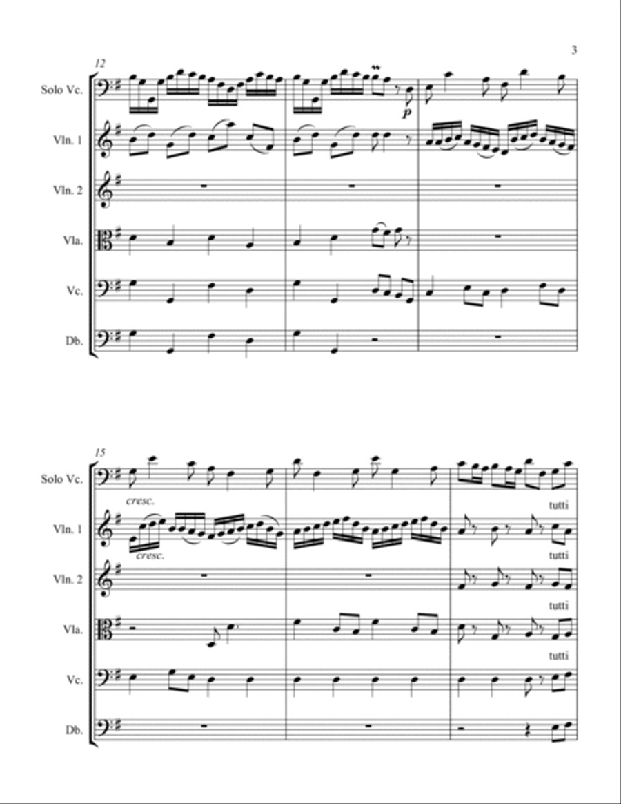 Cello Sonata RV40 Movement 2 String Orchestra scores gallery preview page 3