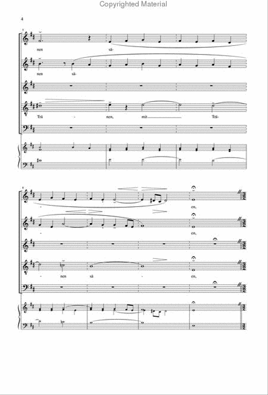 Geistliche Chormusik: Die mit Tränen säen SSATB scores gallery preview page 3