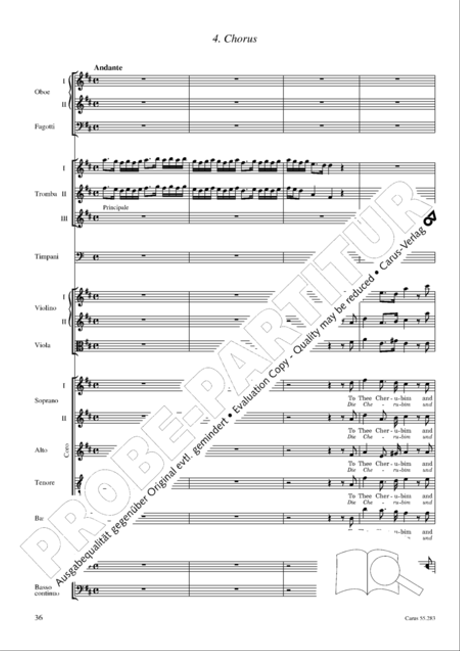 Te Deum for the Victory of Dettingen SSATB scores gallery preview page 53