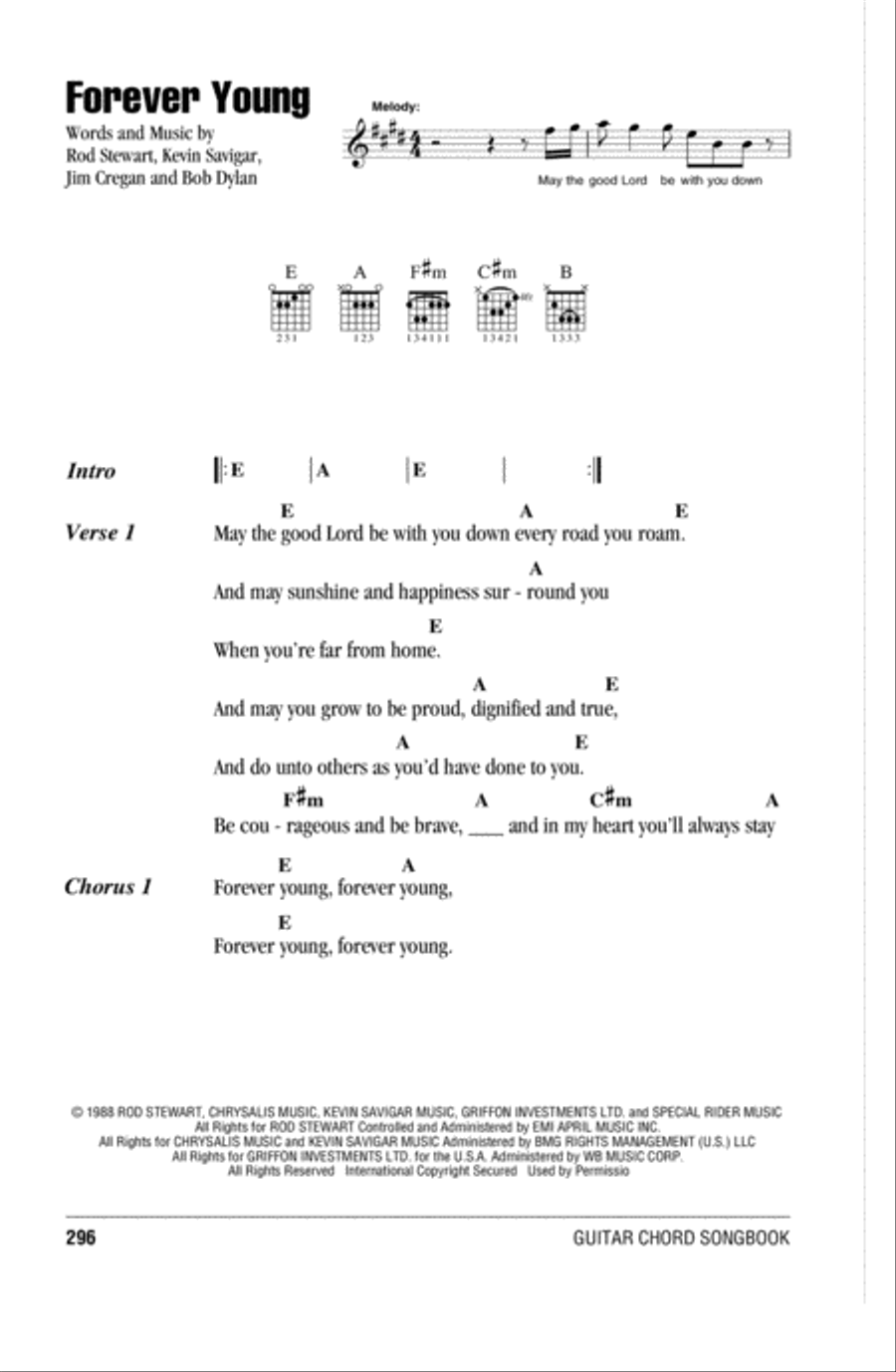 Forever Young Acoustic Guitar scores gallery preview page 1