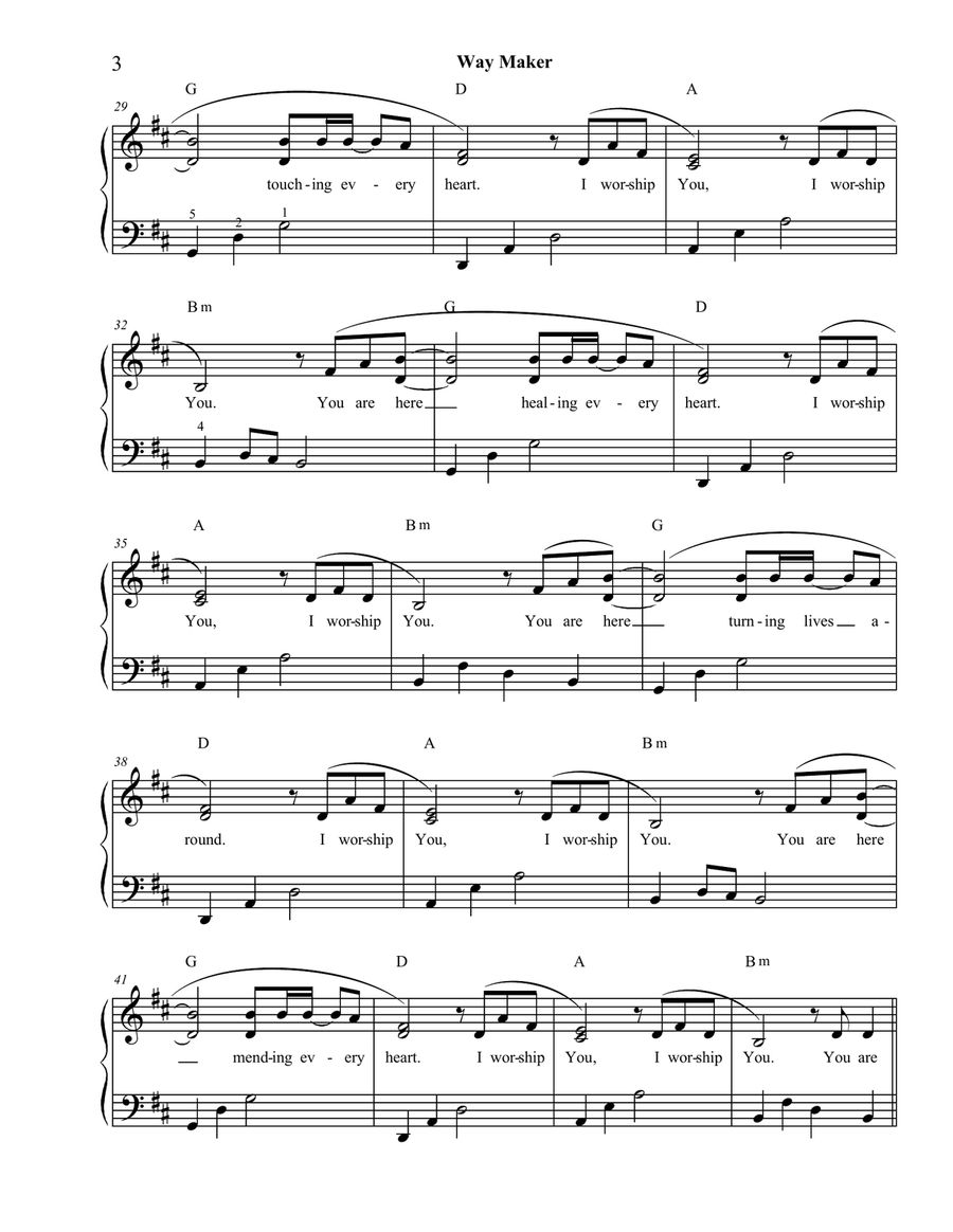 Way Maker Piano Solo scores gallery preview page 4