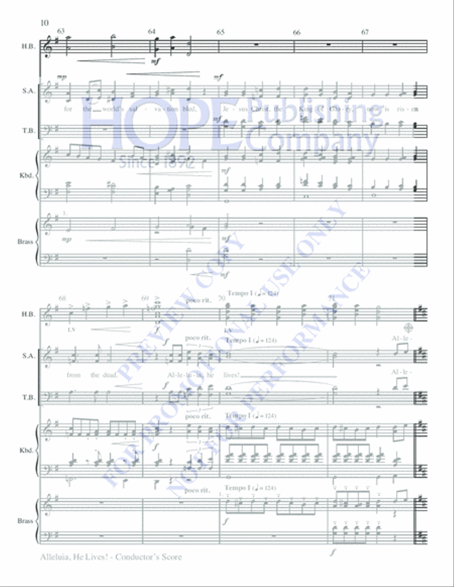 Alleluia, He Lives! Choir scores gallery preview page 10