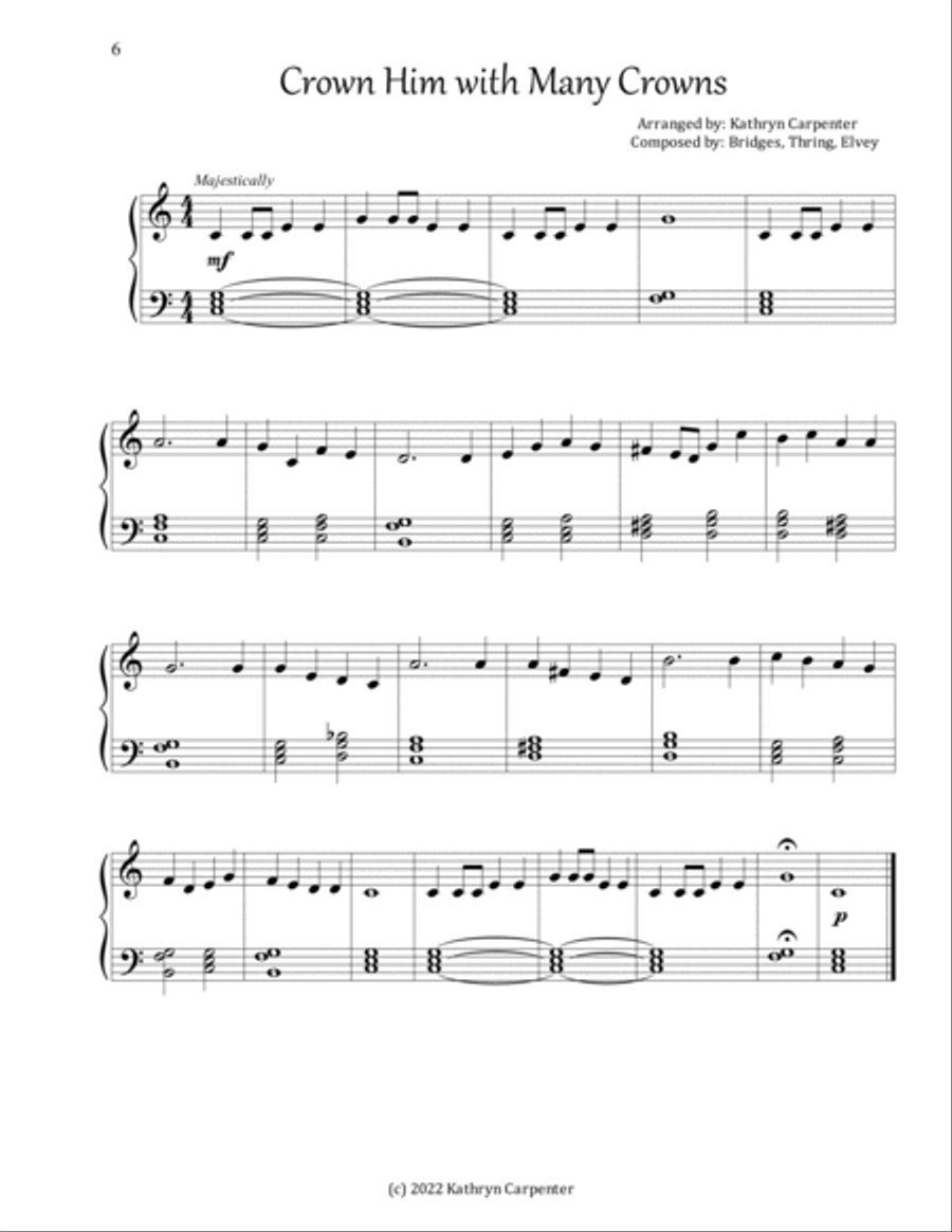 Piano Hymns for Everyone: Easy & Intermediate Arrangements Piano Method scores gallery preview page 6