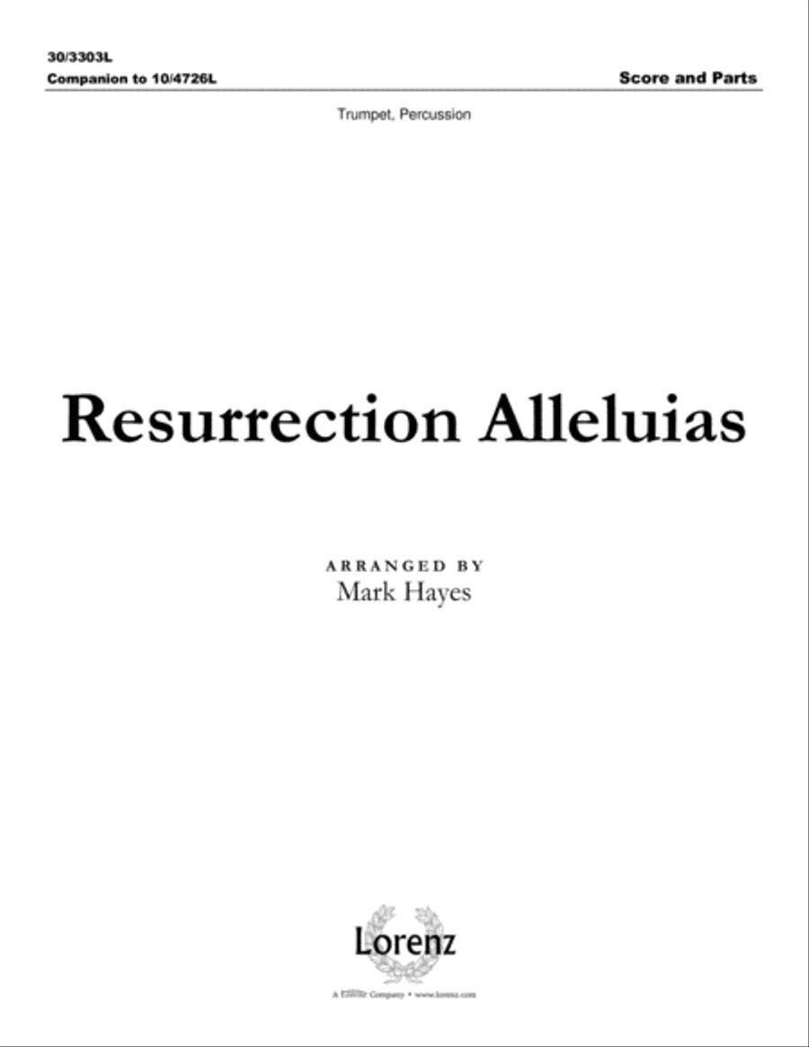 Resurrection Alleluias - Trumpet and Hand Drum Score and Parts Choir scores gallery preview page 2