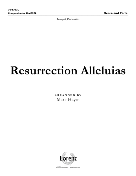 Resurrection Alleluias - Trumpet and Hand Drum Score and Parts image number null