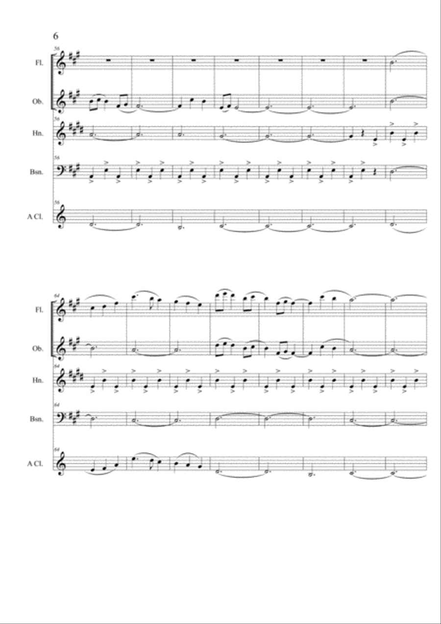 Cavalleria Rusticana per Quintetto di fiati Woodwind Quintet scores gallery preview page 6