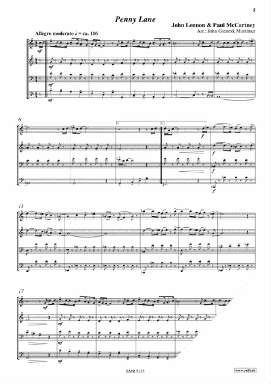 The Beatles Volume 3 Brass Quartet scores gallery preview page 4