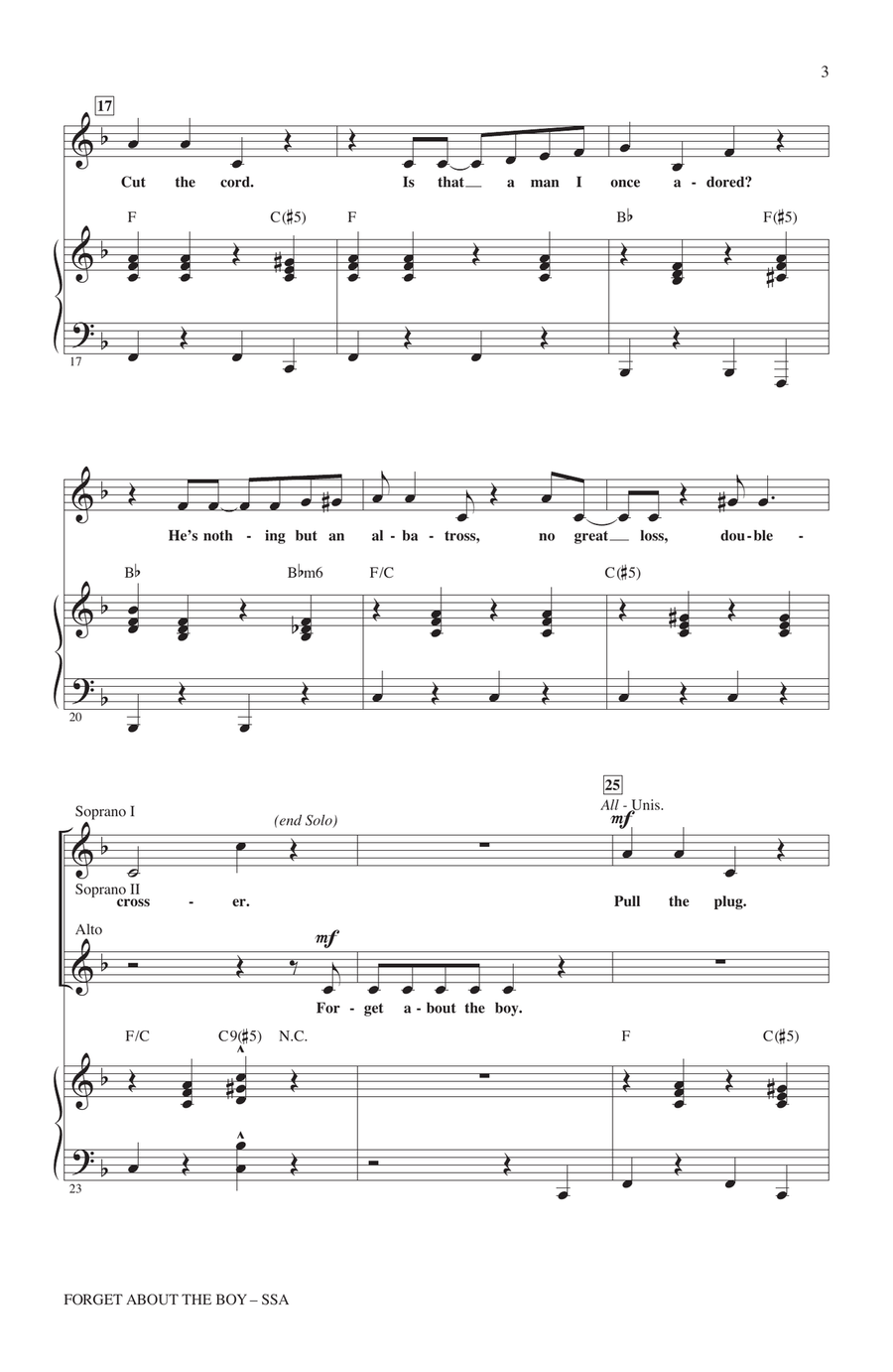 Forget About The Boy (from Thoroughly Modern Millie) (arr. Audrey Snyder) SSA scores gallery preview page 2