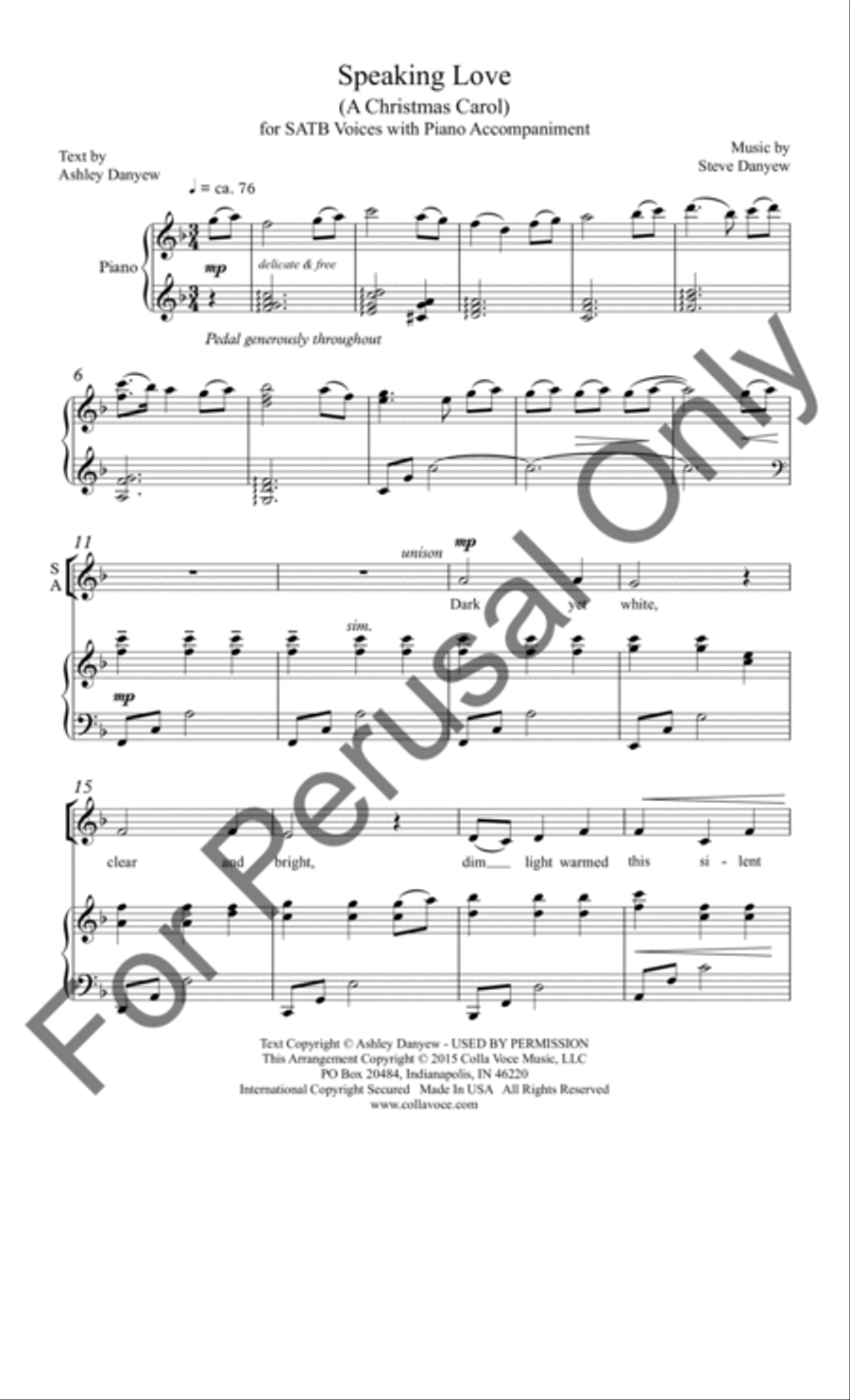 Speaking Love 4-Part scores gallery preview page 2