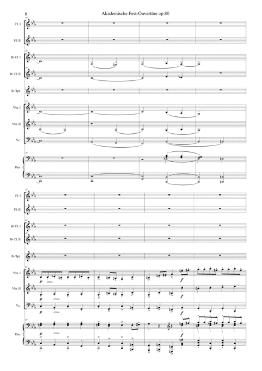 Academic Festival Overture Orchestra scores gallery preview page 6