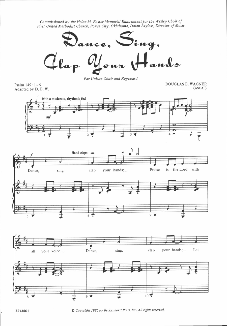 Dance, Sing, Clap Your Hands Unison Choir scores gallery preview page 2