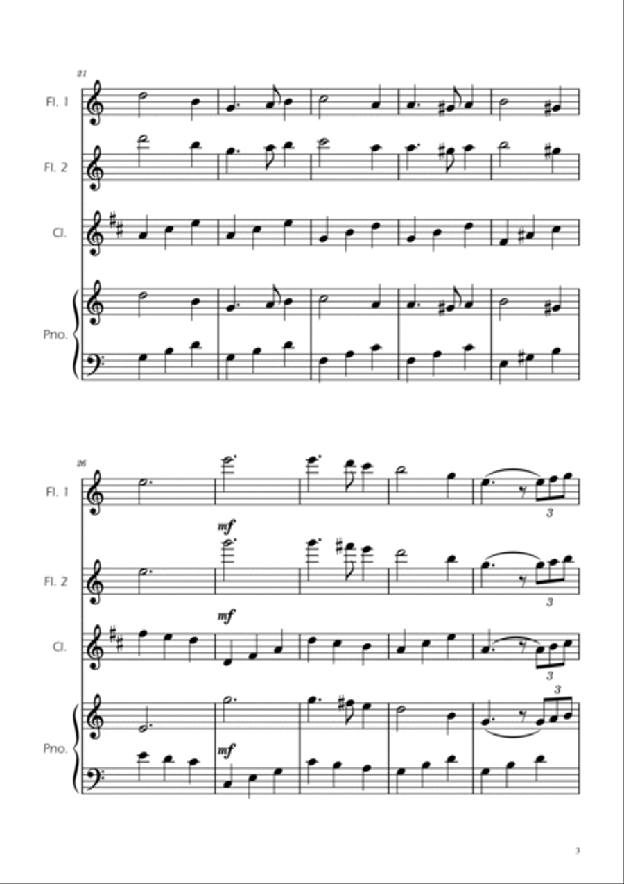 Greensleeves - Woodwind Trio w/ Piano Woodwind Trio scores gallery preview page 4