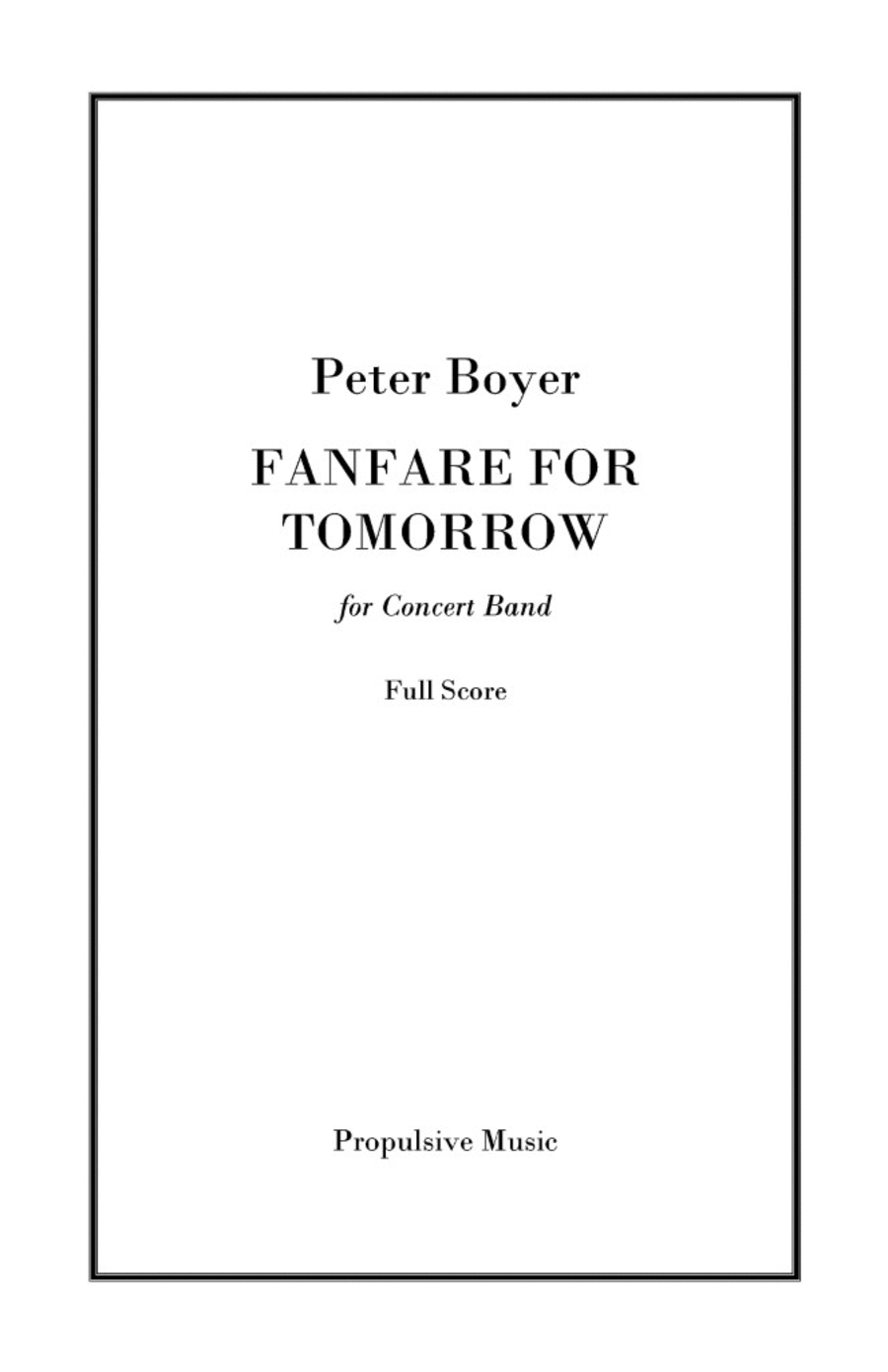 Fanfare for Tomorrow Concert Band scores gallery preview page 1
