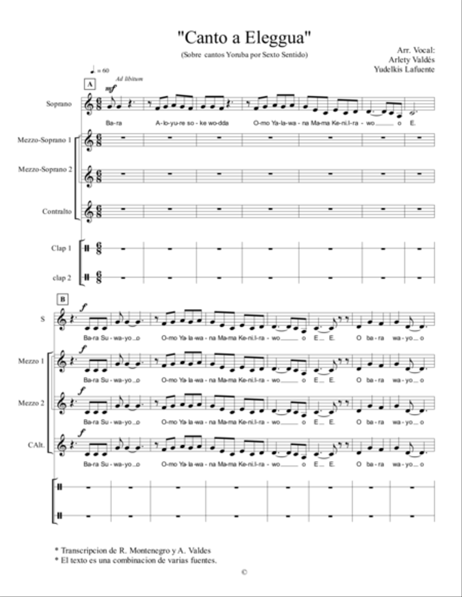 Canto a Eleggua 4-Part scores gallery preview page 2