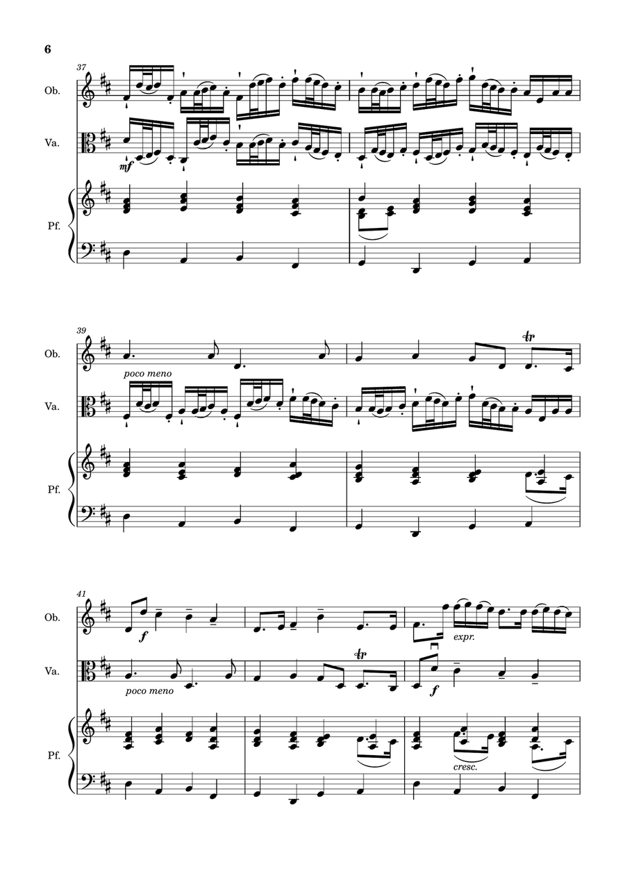 Canon in D Major, P.37; T.337. Arranged for Oboe, Viola and Piano. Score and Parts Small Ensemble scores gallery preview page 6