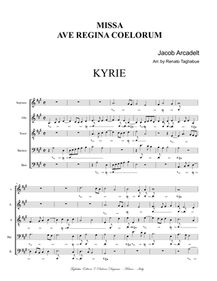 J.Arcadelt, MISSA "AVE REGINA COELORUM" for SSATBarB Choir