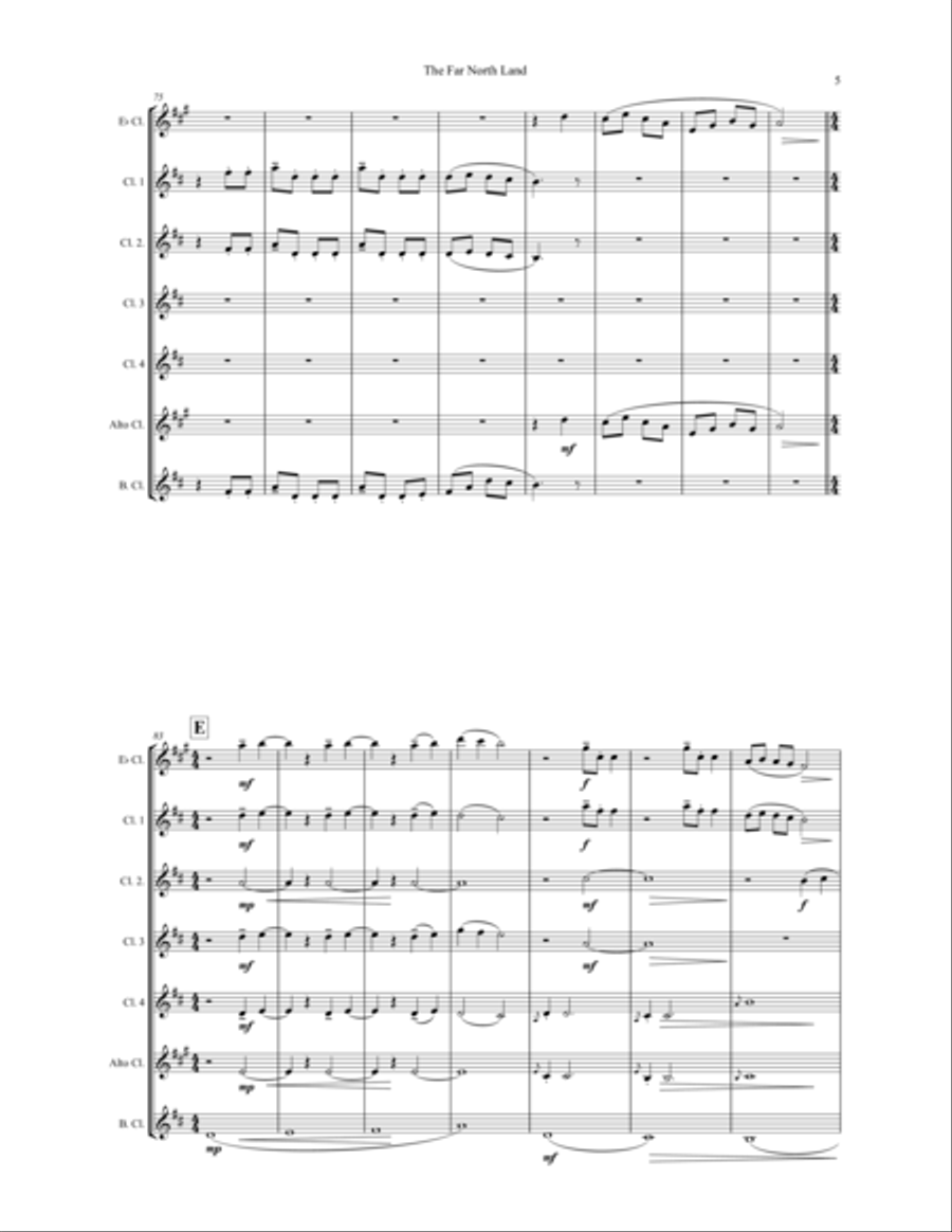 The Far North Land: Passages for Clarinet Choir Clarinet Choir scores gallery preview page 6