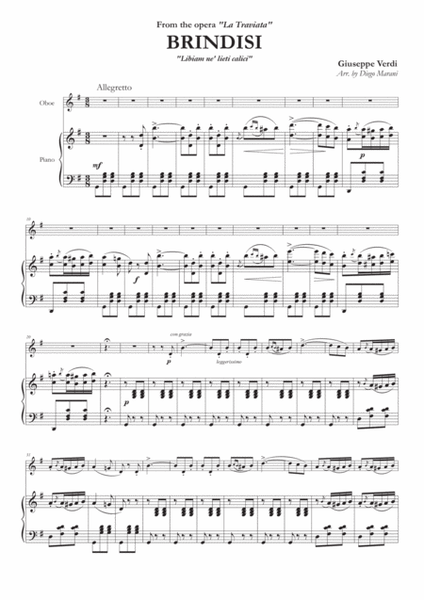 Brindisi from "La Traviata" for Oboe and Piano image number null