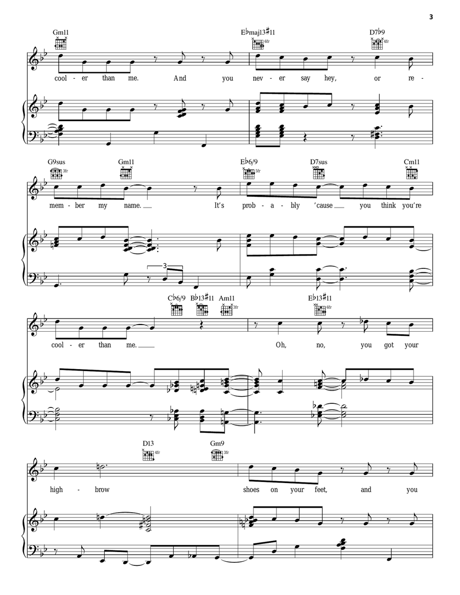 Cooler Than Me Piano, Vocal, Guitar scores gallery preview page 3