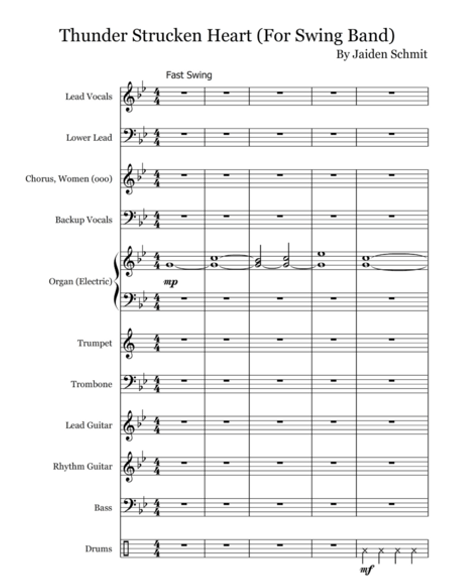 Thunder Strucken Heart Jazz Ensemble scores gallery preview page 1