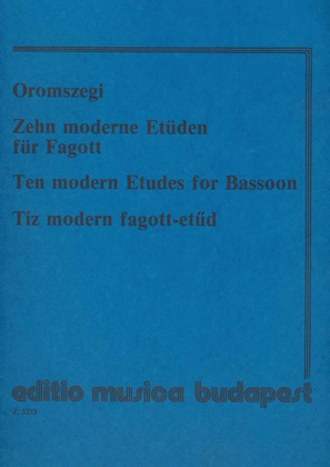 Book cover for Zehn moderne Etüden für Fagott