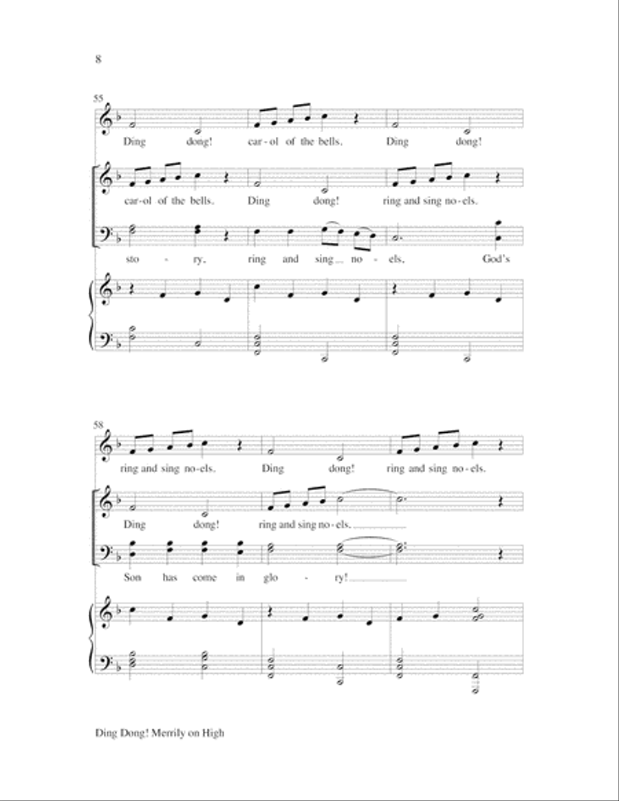 Ding Dong! Merrily on High 4-Part scores gallery preview page 8