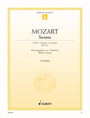 Book cover for Sonata in A Major, KV 331