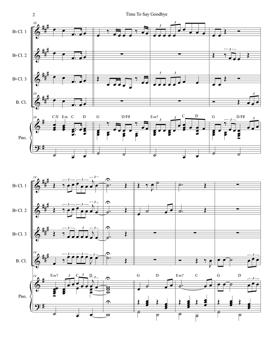 Time To Say Goodbye Time To Say Goodbye Woodwind Ensemble scores gallery preview page 2