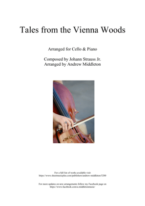 Book cover for Tales from the Vienna Woods arranged for Cello and Piano