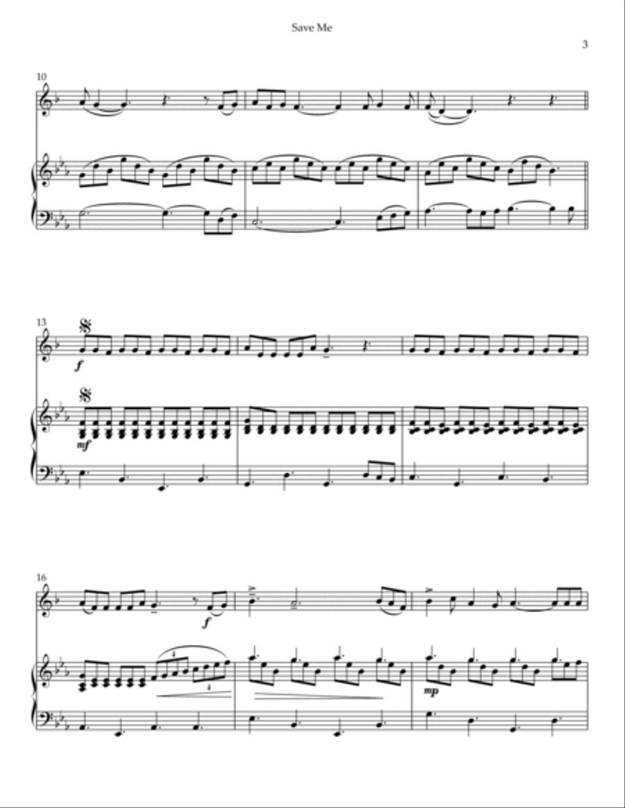 Save Me Tenor Saxophone scores gallery preview page 3