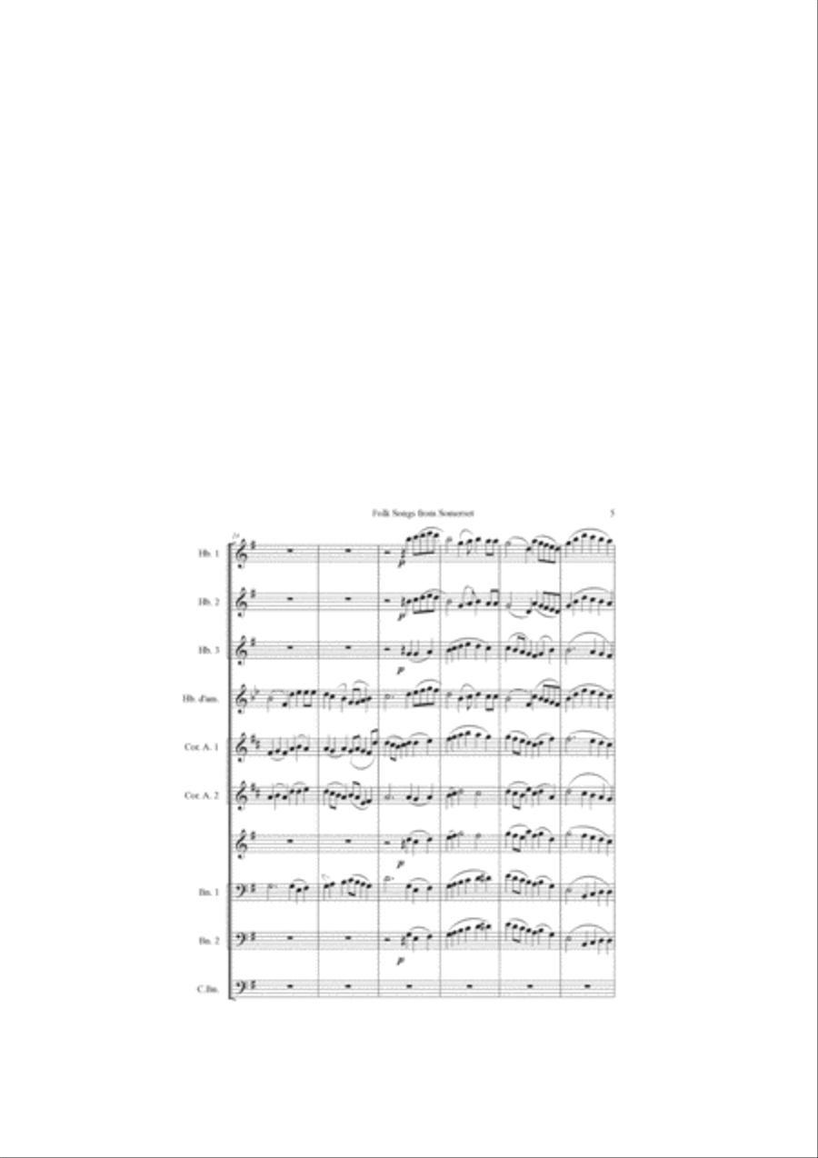 Folk songs from Somerset Woodwind Ensemble scores gallery preview page 5